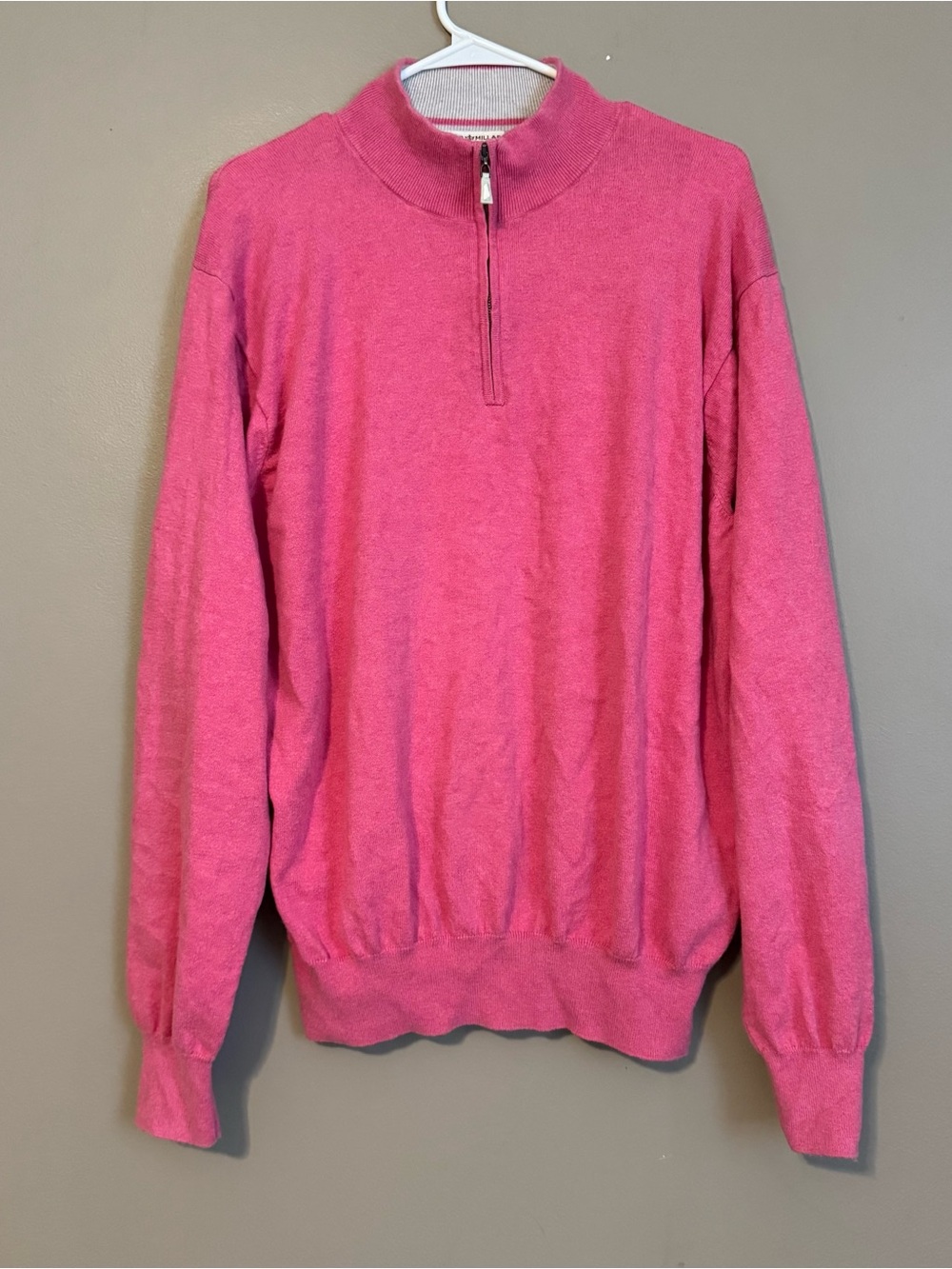 Peter Millar 1/4 Zip Cotton Cashmere Blend Sweater
Dark Pink Men’s XL